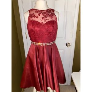 Poly USA red formal dress